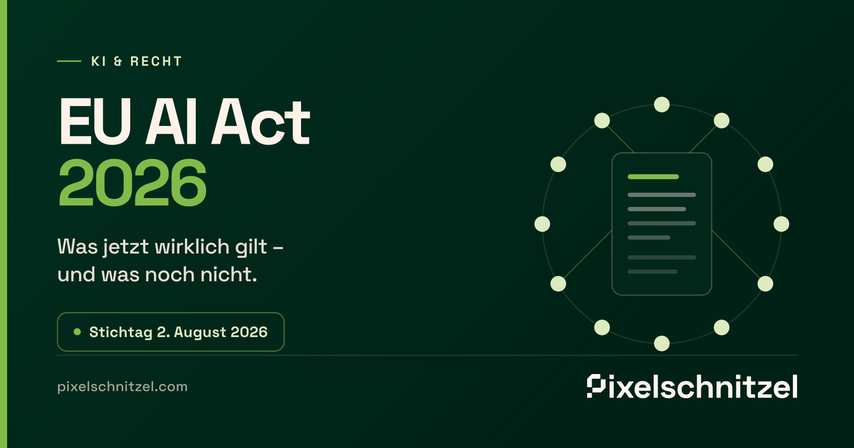 Zwölf Punkte in Kreisform um ein stilisiertes Gesetzesdokument – Illustration zum EU AI Act